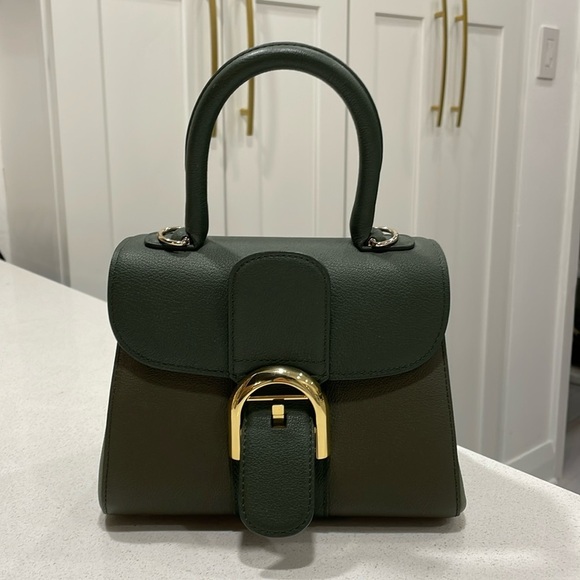 Delvaux Mini Brillant Green Tri Color Sellier Calfskin Leather Bag - Picture 1 of 16